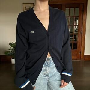 Navy lacoste cardigan 100 cotton